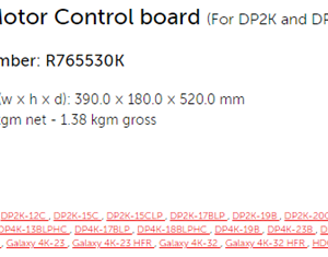 Barco fan and motor control board DP2K-xxX Series R765530K