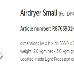 Barco Airdryer small for DP4K-L series R8763901K