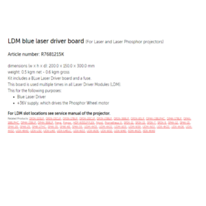 Barco ldm blue laser driver board R7681215K