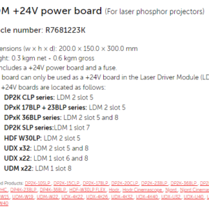 Barco ldm +24v power board (for laser phosphor projectors) R7681223K